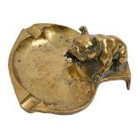 A Victorian cast brass bulldog novelty ashtray,  the dog's mouth containing a retractable cigar