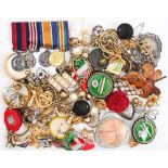 A group of miniature medals and miscellaneous costume jewellery, etc