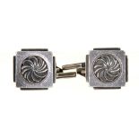 Georg Jensen. A pair of silver cufflinks, designed by Henry Pilstrup, mid 20th c, 13 x 13mm, maker's