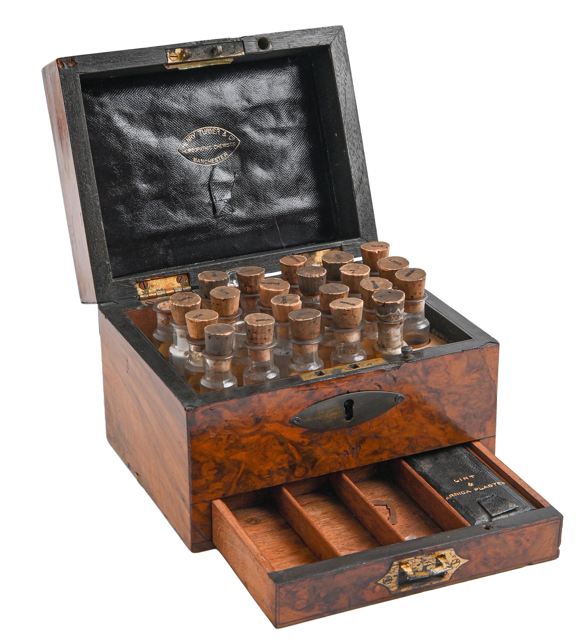 A Victorian walnut homeopathic medicine chest, Henry Turner & Co Homeopathic Chemists Manchester, - Image 2 of 2