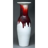 Studio Pottery. Katy-Beth Harle - Vase, with trailed flambe glaze, 64cm h