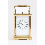 A French brass repeating carriage clock, ...Rhodes & Sons Ltd, Paris, early 20th c, retaining the