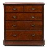 A Victorian mahogany chest of drawers, with well figured cedar lined drawers with quarter beads,