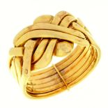 A 9ct gold Turk's head knot band, Convention marked, 9.4g, size T Good condition
