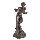 A French bronze sculpture of a nymph, cast from a model by Marie Bernieres-Henraux, early 20th c,