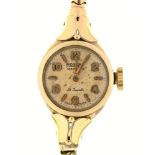 A Rotary 9ct gold lady's wristwatch, 15mm diam, London 1958, on 9ct gold Brazilian mesh bracelet,