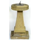 A reconstituted stone sundial, 72cm h