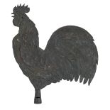 A zinc foil covered board weather cock, 20th c,  38.5cm h Condition evident from image