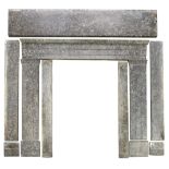 A Victorian St Anne marble chimneypiece, with stepped frieze and fluted pilaster jambs, 125cm h;