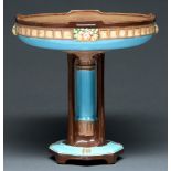 An Eichwald majolica Secessionist stand, c1905 decorated in relief with polychrome flowers on a