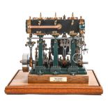 A well engineered model of a live steam triple expansion marine engine, built by N Fritchley,