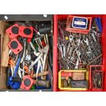 Miscellaneous tools, to include drill bits, chucks, bolts, clamps, spanners, allen keys, etc