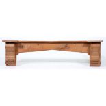 An oak chimneypiece, 31 x 167cm Lacks jambs and small replacement above one corbel