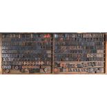 British Letterpress Printing. A case of wood type, (woodletter) first half 20th c, including 'A'