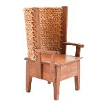 A wood and lipvwork model of an Orkney chair, early 20th c,  11cm h Well made and in good condition,