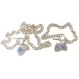A silver necklace and bracelet  en suite, necklace 42cm l, 56.5g Good condition