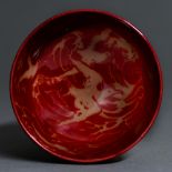 A Bernard Moore flambe bowl, 1905-15, with resist decoration of birds and waves, 12.5cm diam,