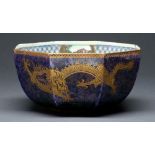 A Wedgwood Dragon lustre octagonal bowl, designed by Daisy Makeig-Jones, c1920, with the celestial