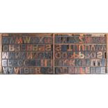 British Letterpress Printing. A case of wood type, (woodletter) first half 20th c, including 'A'