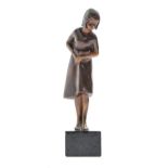 Kirchner. An Art Deco bronze statuette of a barefoot young woman, c1930, rich brown patina