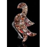 A foiled topaz paste bird brooch, early 19th c, in silver, 34mm, 6.8g A Private Collection of