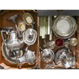 Miscellaneous plated ware,  to include a five piece tea and coffee service, early 20th century, pair