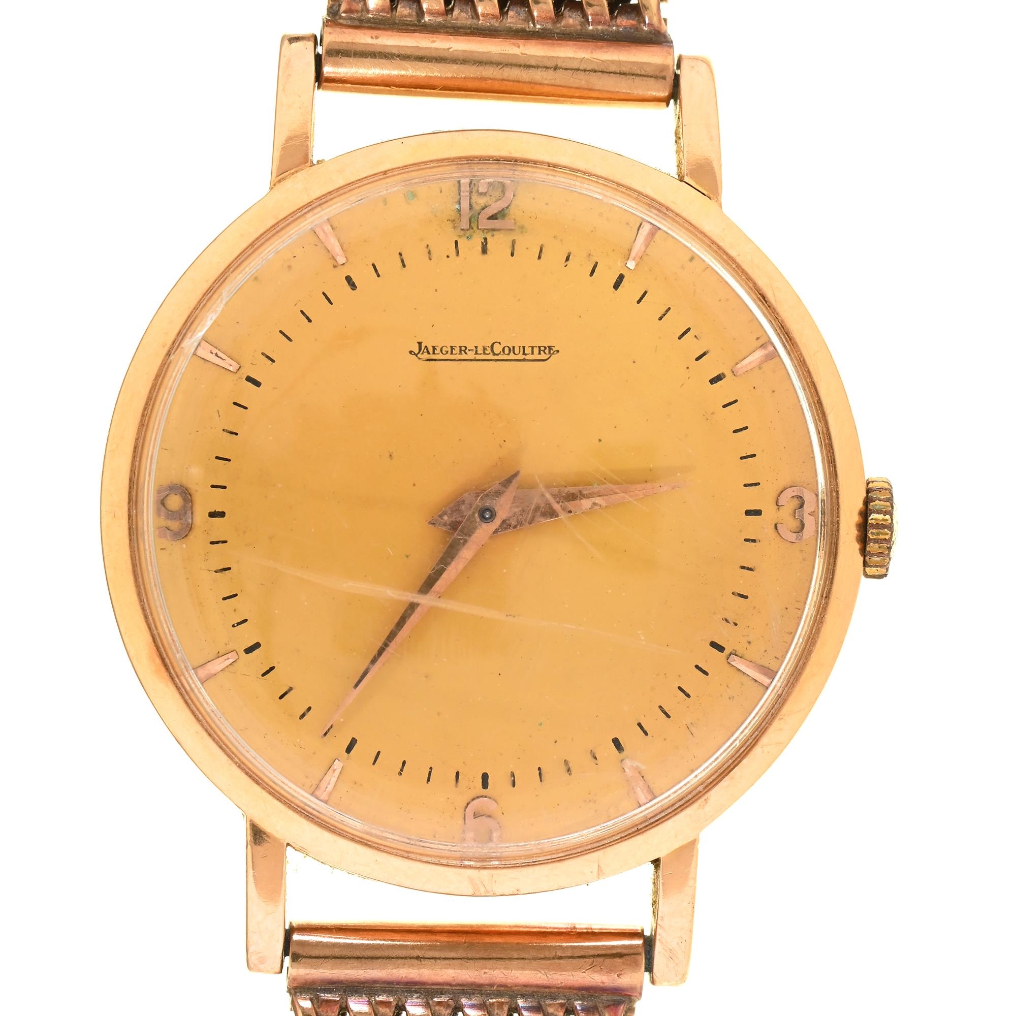 A Jaeger LeCoultre 18ct gold gentleman’s wristwatch, No 382652, calibre P450/46 movement, with