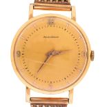 A Jaeger LeCoultre 18ct gold gentleman’s wristwatch, No 382652, calibre P450/46 movement, with