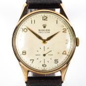 A vintage 9ct gold cased Rolex Precision gents wristwatch,