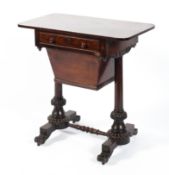 A Victorian (Saunders & Woolley) mahogany sewing table,