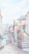 W Sands (British, 20th Century), Fish Street, St Ives, signed lower right, framed,