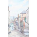 W Sands (British, 20th Century), Fish Street, St Ives, signed lower right, framed,