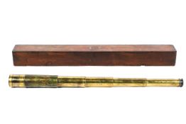 A JH Steward (London) brass five draw telescope, 19th century, with an adjustment tube,