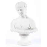 A Victorian English parian bust of the water nymph Clytie, circa 1885, probably by Copeland,