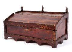 A early 20th century pine writing box,