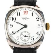 A 1930s silver cased gentleman's wristwatch by Waltham,