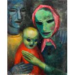 Emmanuel Levy (British, 1900-1986), Family Group, oil on paper mounted on board,