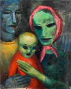 Emmanuel Levy (British, 1900-1986), Family Group, oil on paper mounted on board,
