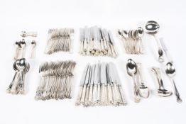 A large collection of mixed kings pattern silver plated cutlery,