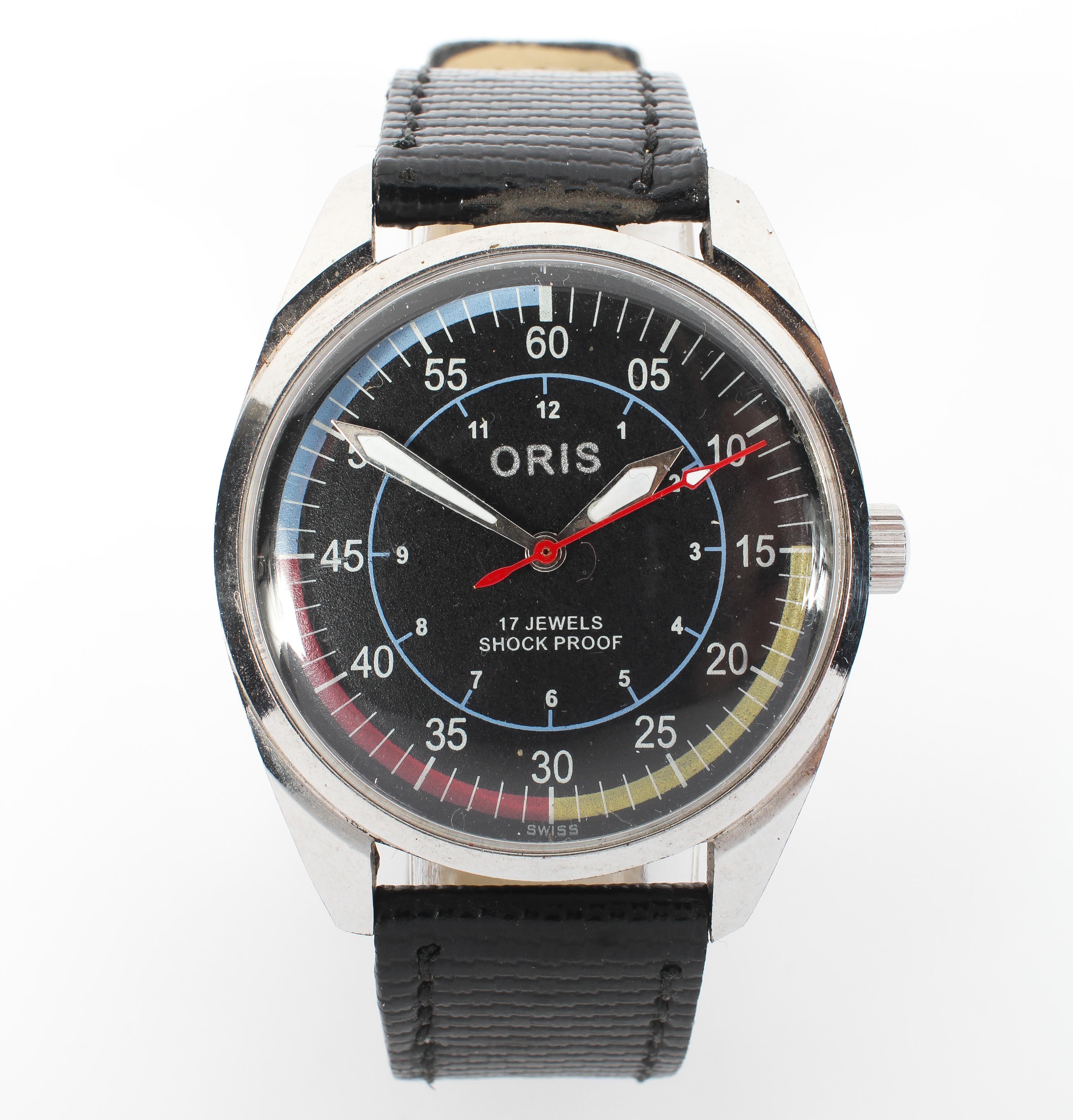 A vintage gentleman's manual wind Oris stopwatch wristwatch, - Image 2 of 6