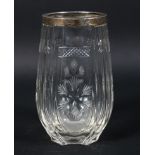 A cut-glass silver-mounted vase, the rim hallmarked Birmingham, 1927, maker's mark D&H,