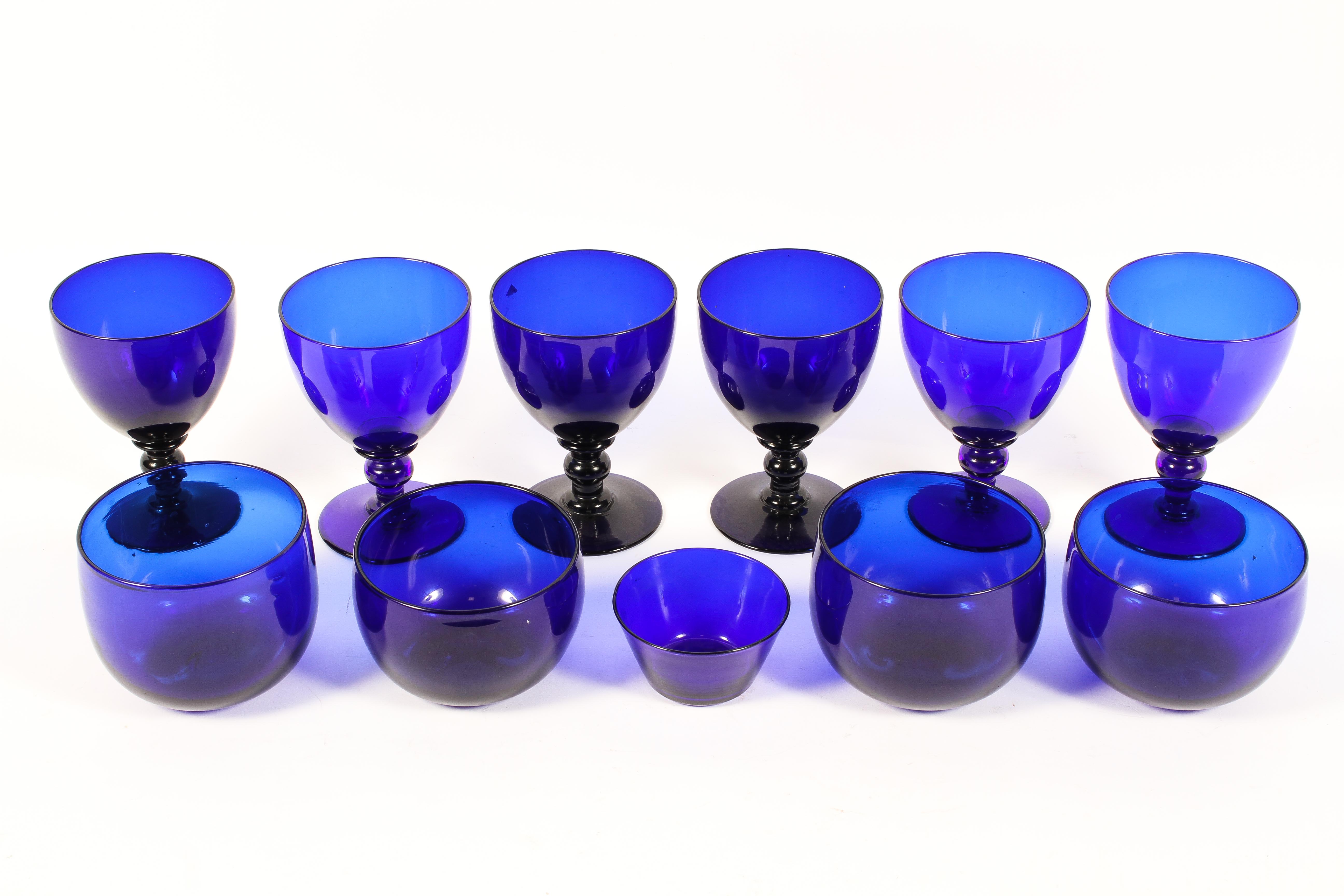 A collection of Bristol blue glass, 20th century,