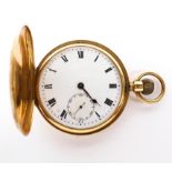 An 18ct gold cased full hunter pocket watch,