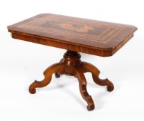 A Sorrento style walnut veneered marquetry inlaid coffee-table, late 19th/early 20th century,
