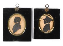 Two portrait silhouettes of gentlemen, late 18th.
