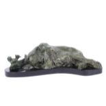 A contemporary patinated bronze sculpture of a bear,