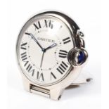 A vintage Cartier Ballon Bleu travel alarm clock,