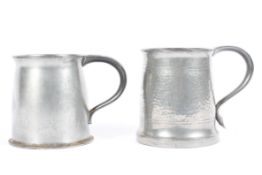 Pair of Tudric Liberty pewter Arts and Crafts tankards, circa 1900, stamped marks,