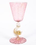 A Facon-de-Venise goblet, 20th century, in the Salviati style