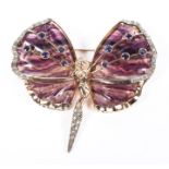 A 15ct gold butterfly brooch,